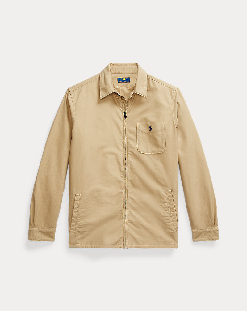 Garment-Dyed Oxford Overshirt Surrey Tan