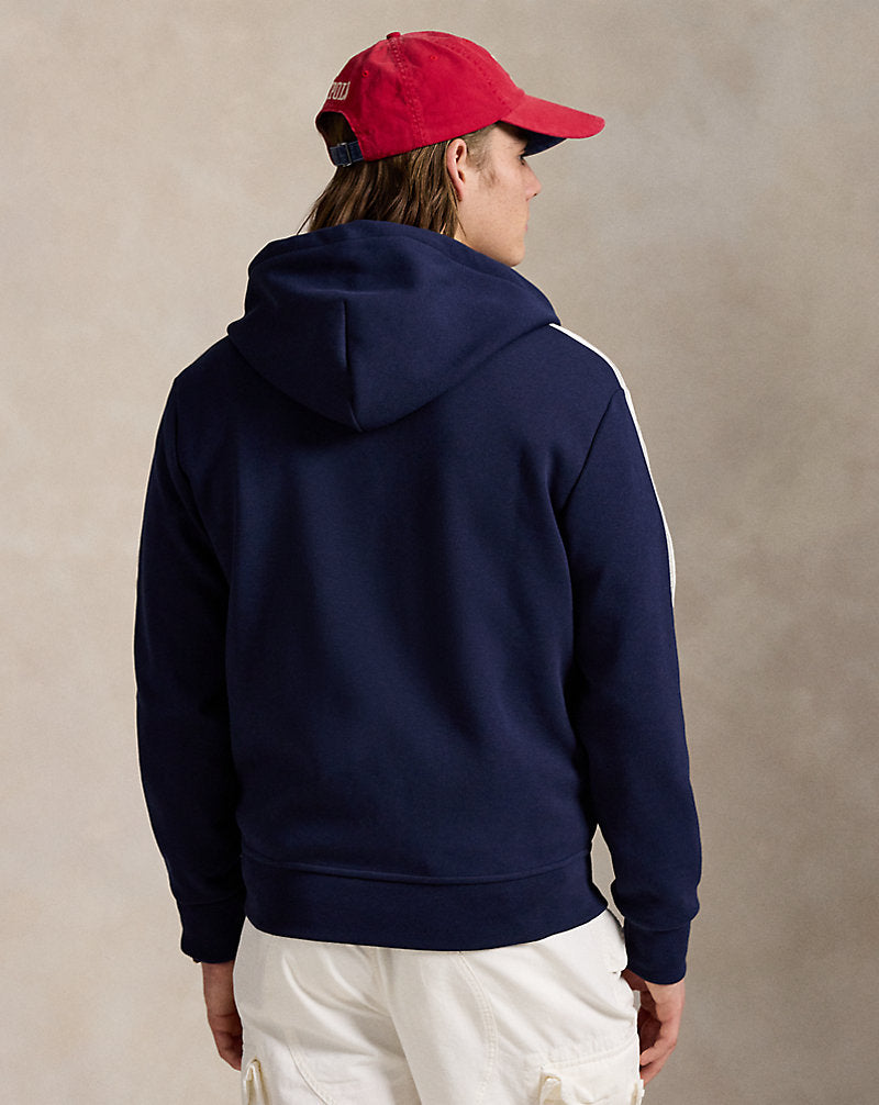 Logo Double-Knit Mesh Hoodie Cruise Navy Multi