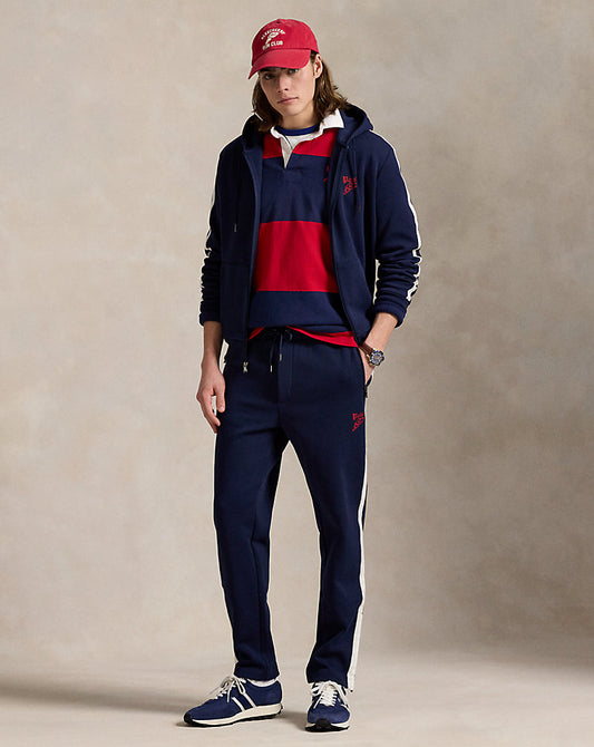Double-Knit Mesh Track Trouser Cruise Navy Multi