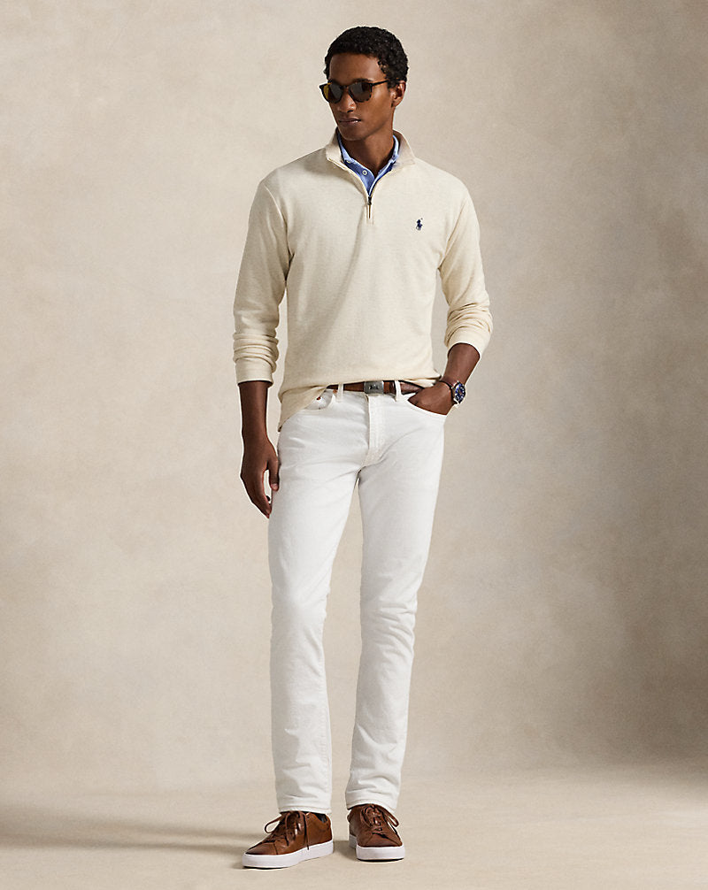 Jacquard Quarter-Zip Pullover Chalk Heather
