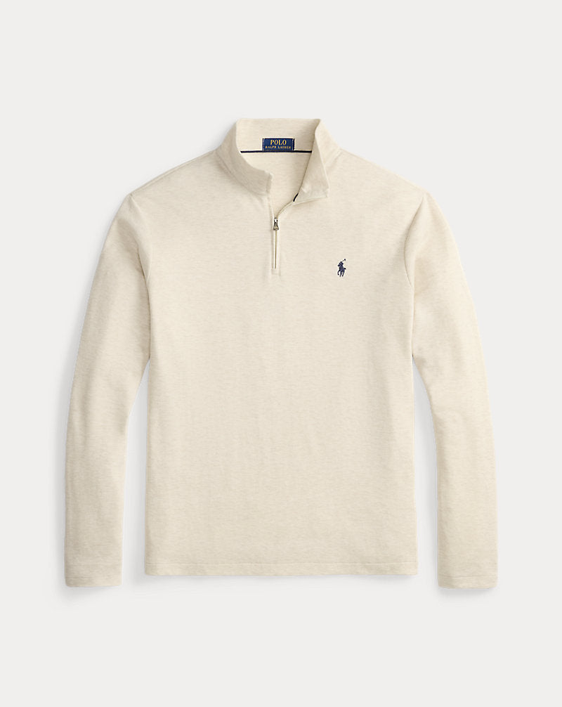 Jacquard Quarter-Zip Pullover Chalk Heather