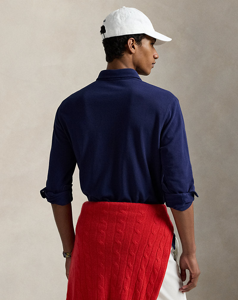 Classic Fit Nautical Mesh Polo Shirt Newport Navy