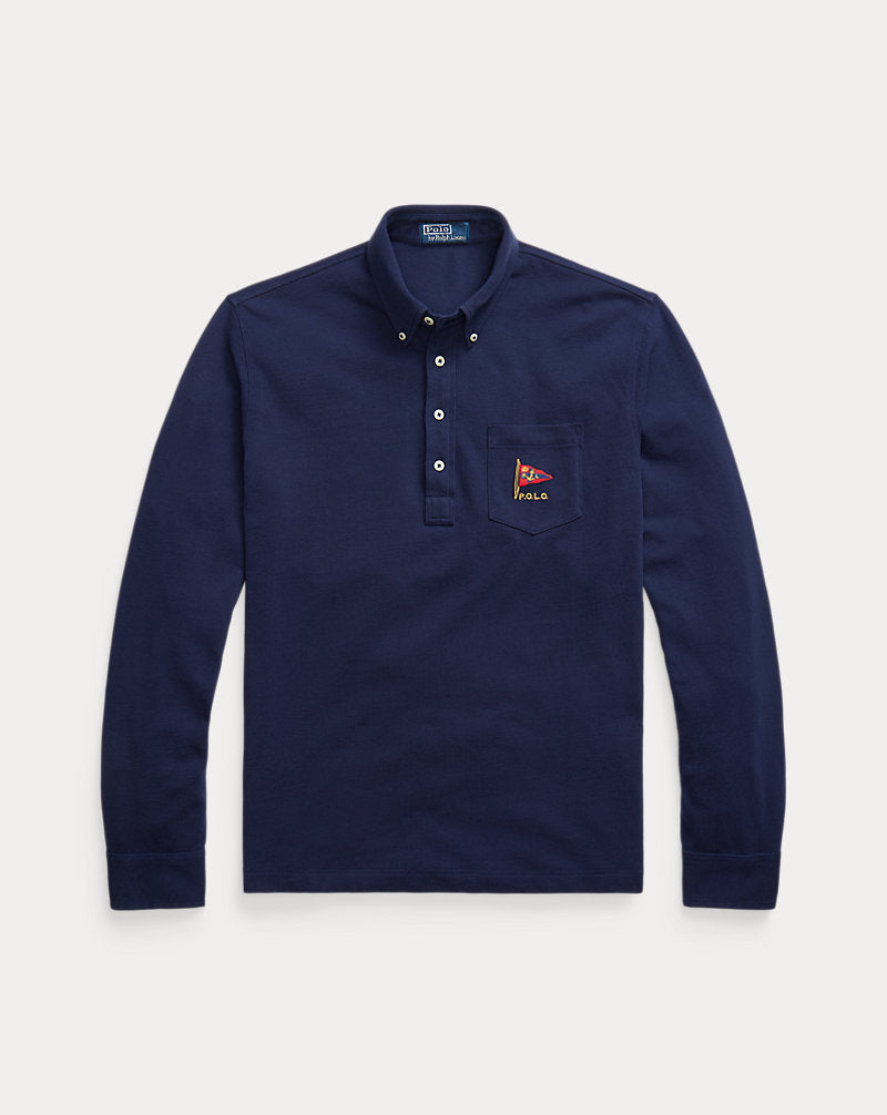Classic Fit Nautical Mesh Polo Shirt Newport Navy