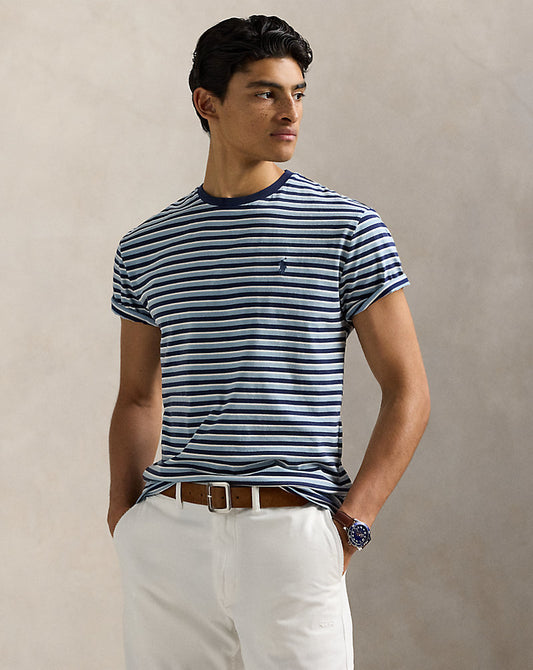 Classic Fit Striped Jersey T-Shirt Blue Note Multi