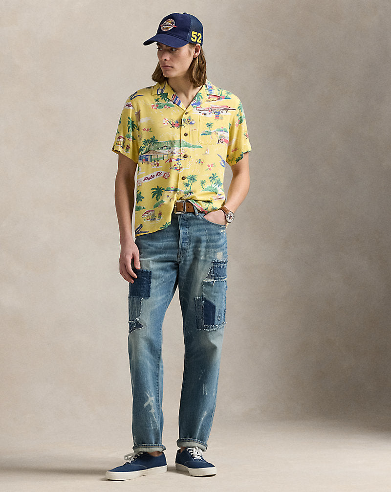 Classic Fit Polo Bear Camp Shirt On Holiday Bear