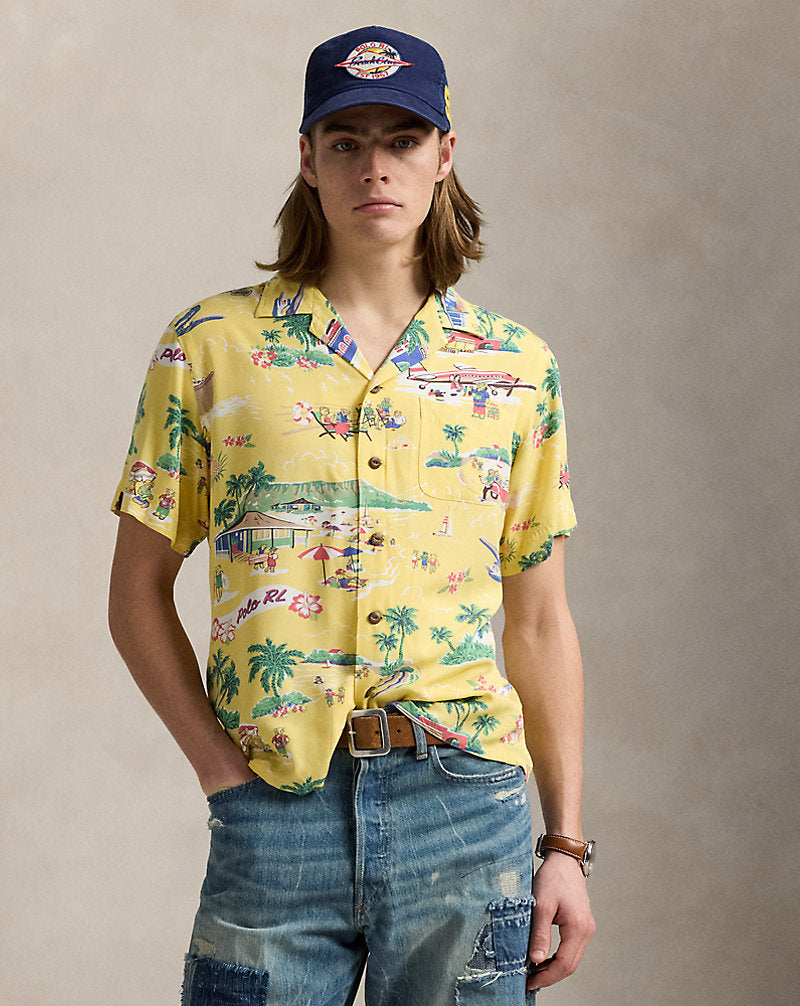 Classic Fit Polo Bear Camp Shirt On Holiday Bear