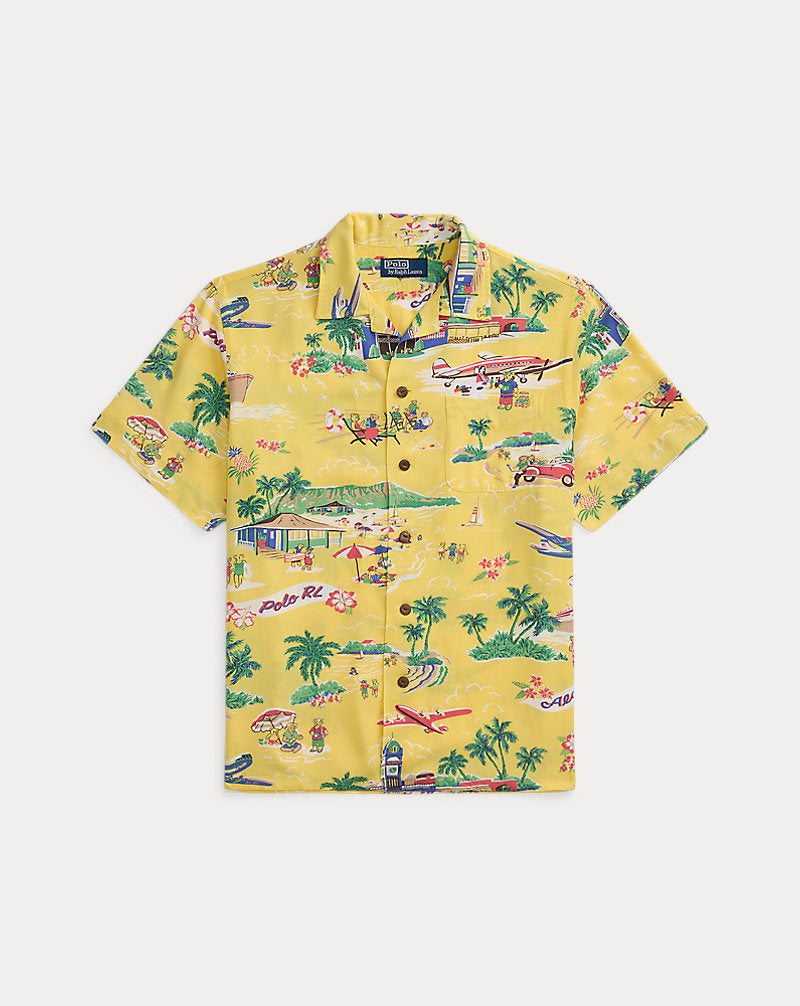 Classic Fit Polo Bear Camp Shirt On Holiday Bear
