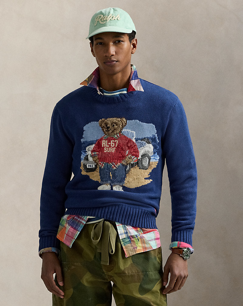 Polo Bear Cotton Jumper Light Navy
