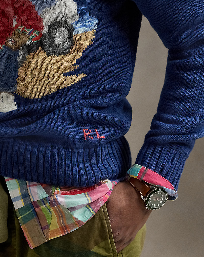 Polo Bear Cotton Jumper Light Navy