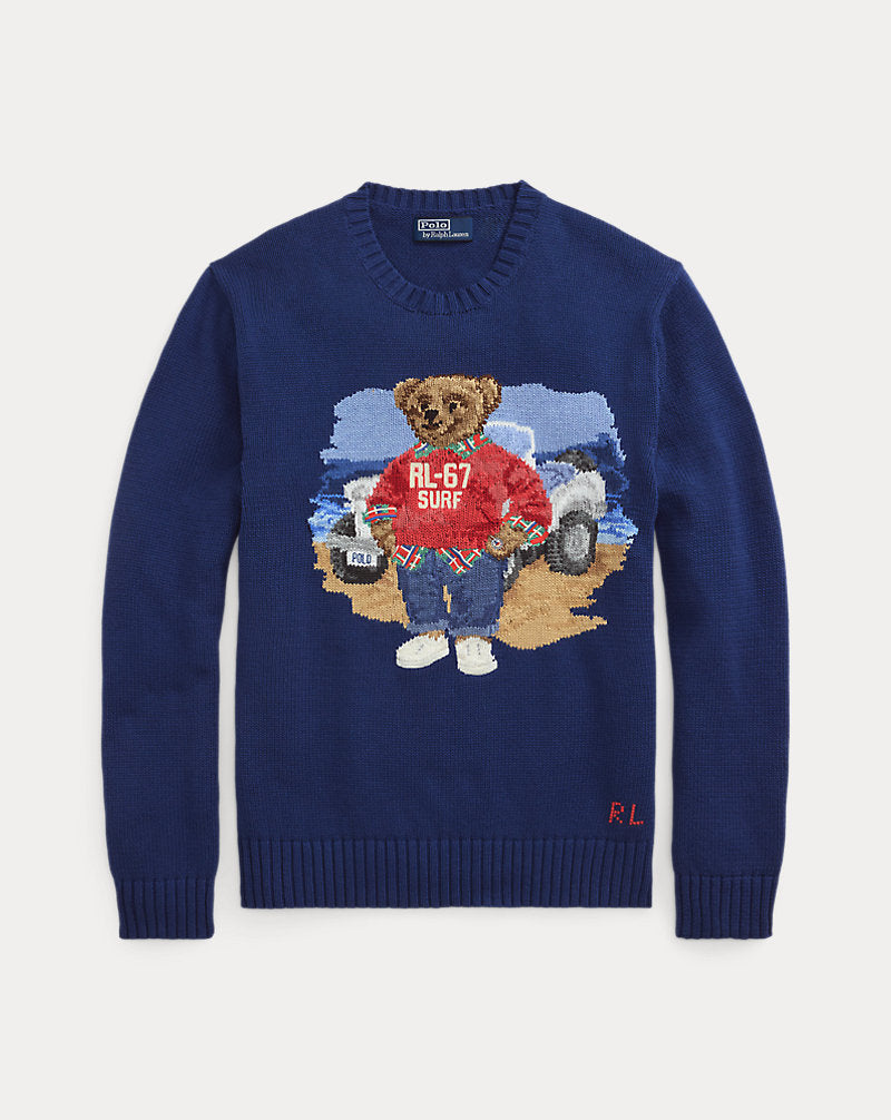 Polo Bear Cotton Jumper Light Navy