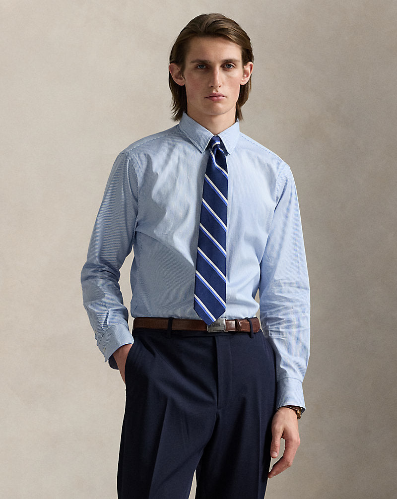 Classic Fit Striped Poplin Shirt Blue/White