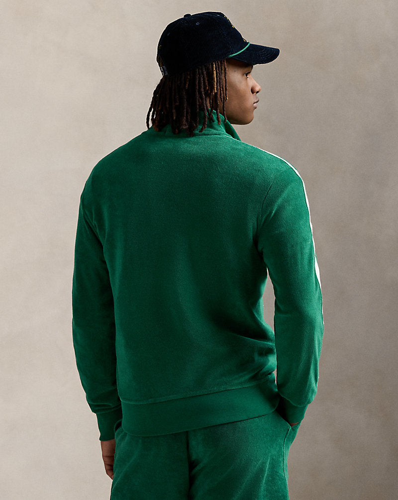 Embroidered Terry Track Jacket Tennis Green