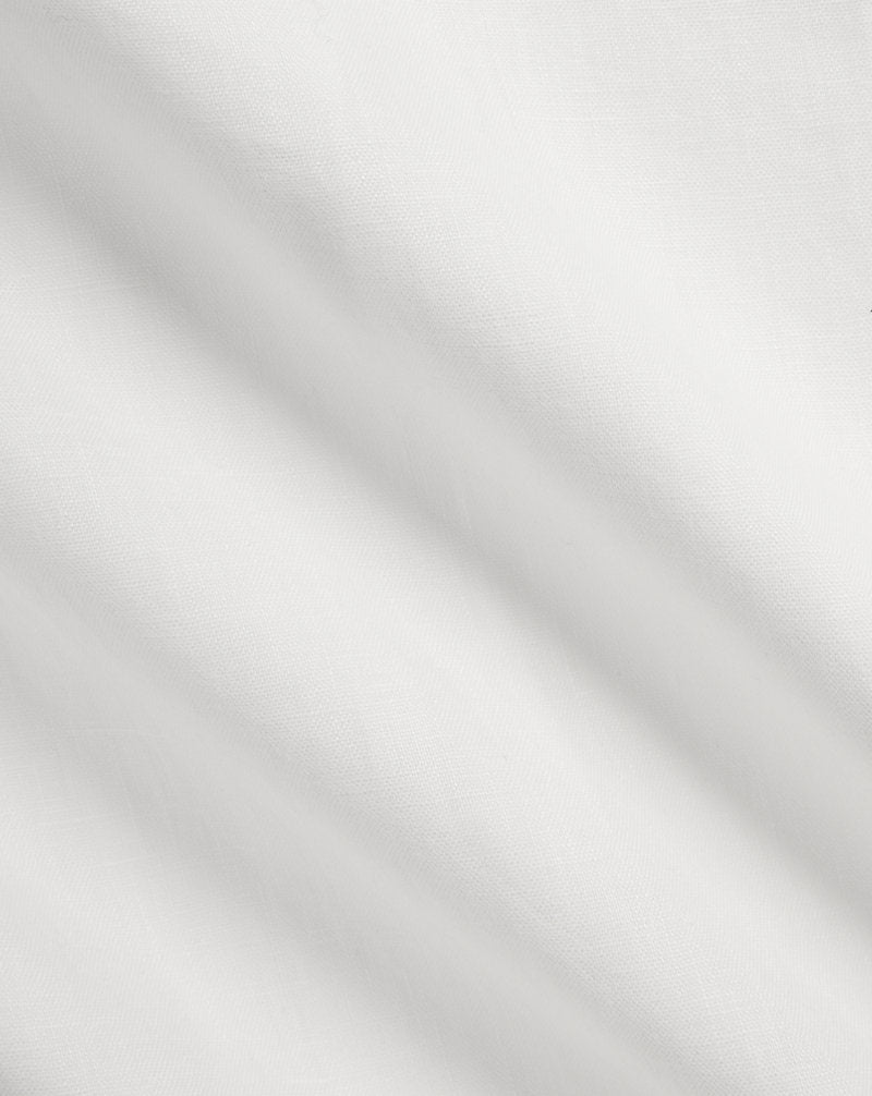Classic Fit Linen Camp Shirt Ceramic White