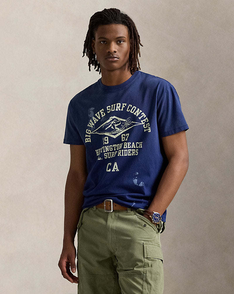 Classic Fit Jersey Graphic T-Shirt Classic Navy