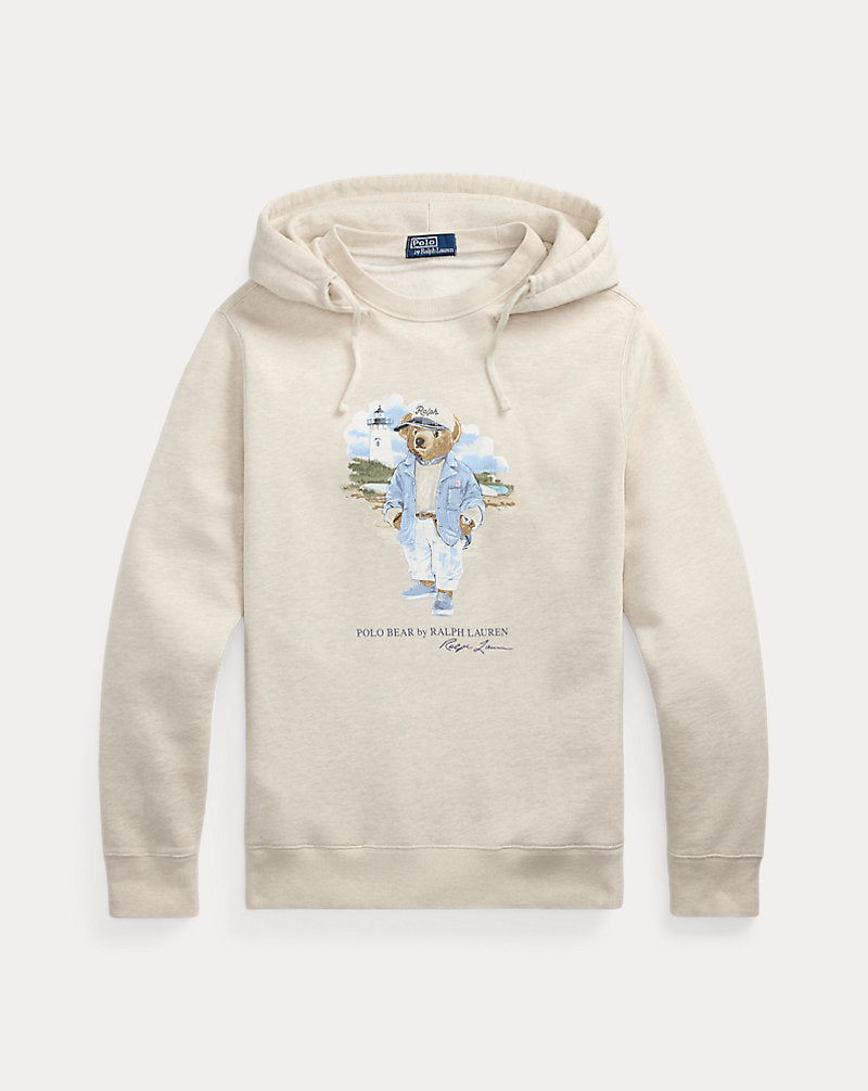 Polo Bear Slub Fleece Hoodie Chalk Studio By The Sea