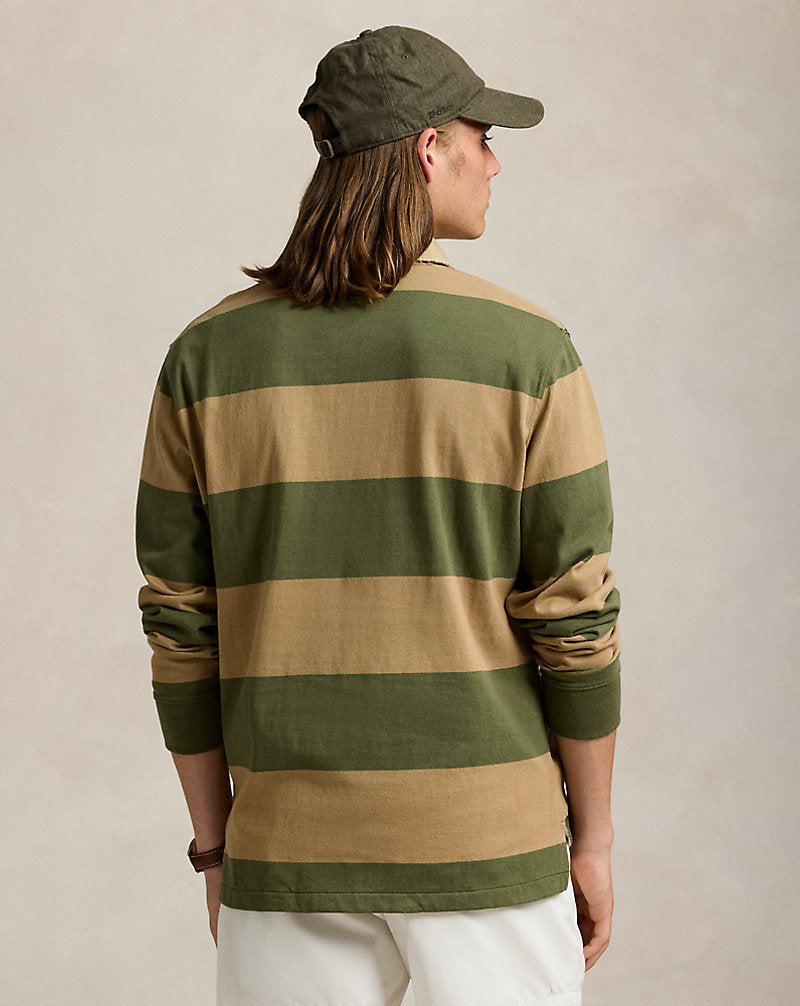 Classic Fit Khaki-Collar Rugby Shirt New Olive/Montana Khaki
