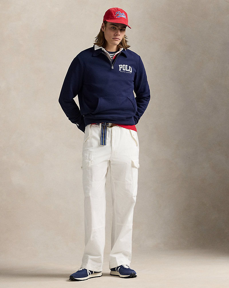 Logo Fleece Collared Sweatshirt Cruise Navy
