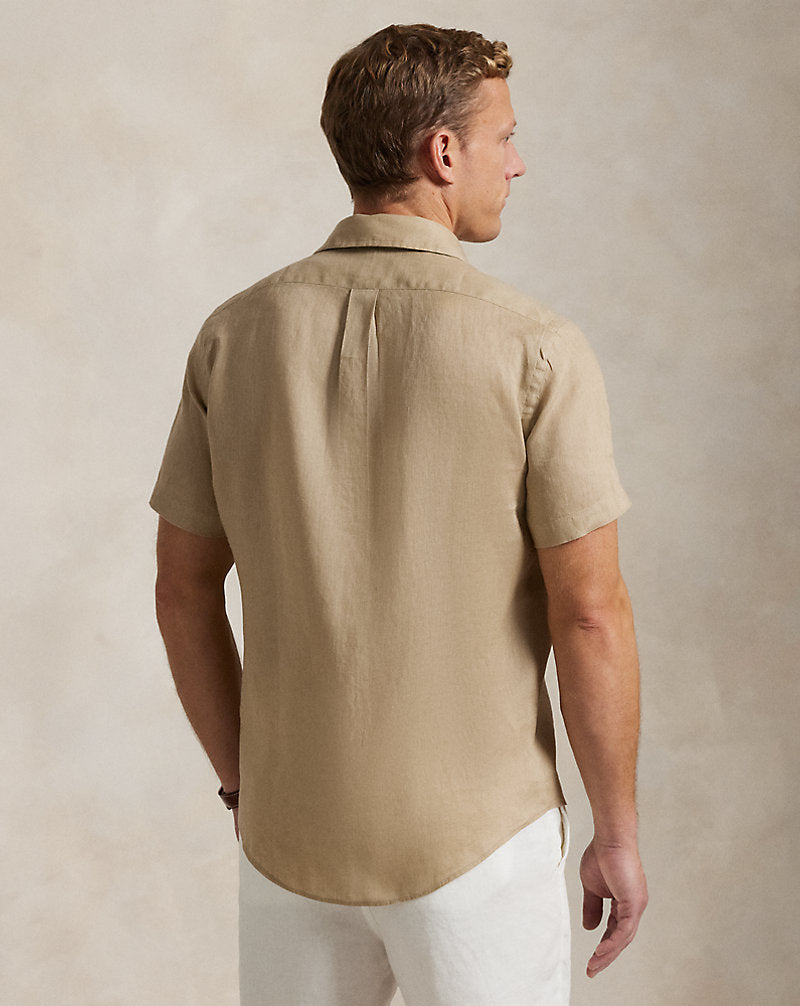 Custom Fit Linen Shirt Coastal Beige