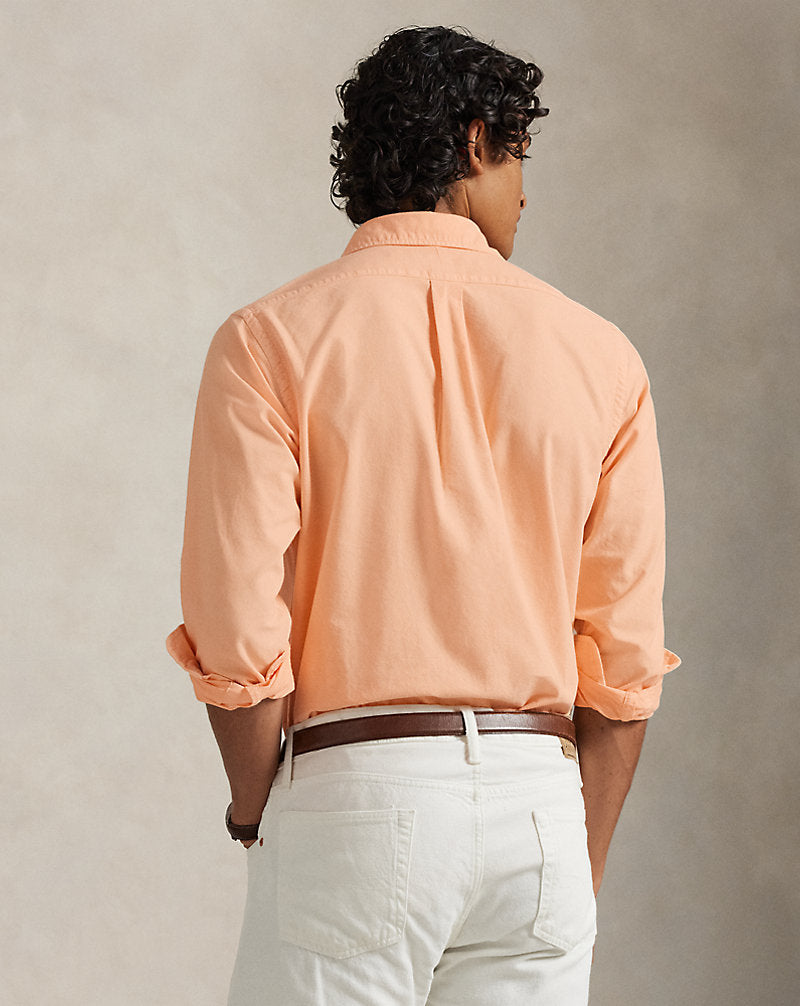Custom Fit Mineral-Dyed Oxford Shirt Amber