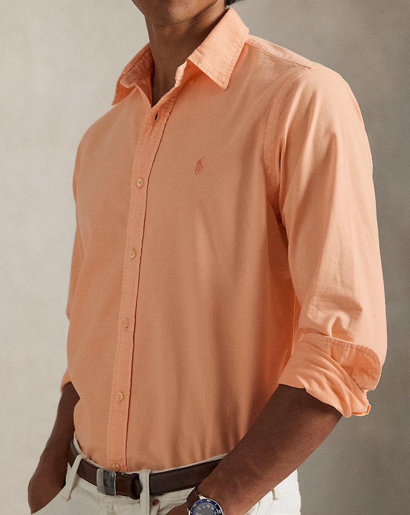 Custom Fit Mineral-Dyed Oxford Shirt Amber