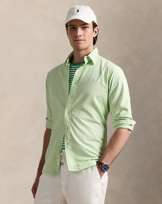 Custom Fit Mineral-Dyed Oxford Shirt Leaf