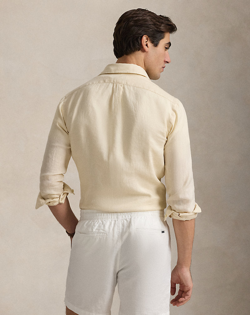 Slim Fit Linen Shirt Full Cream