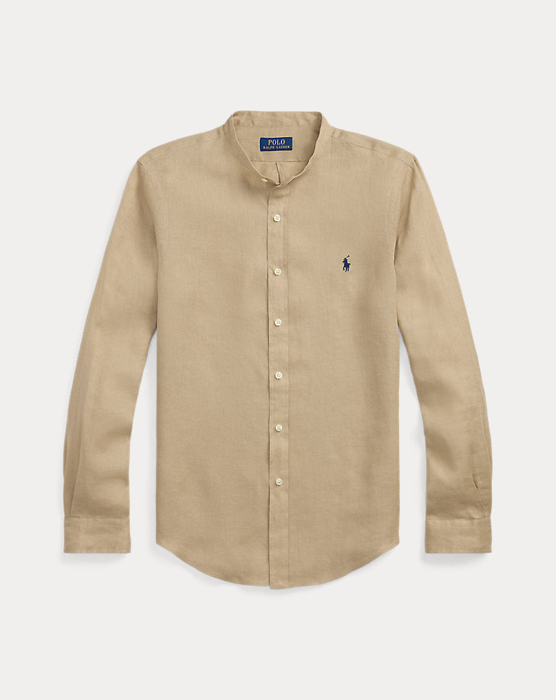 Slim Fit Linen Shirt Coastal Beige