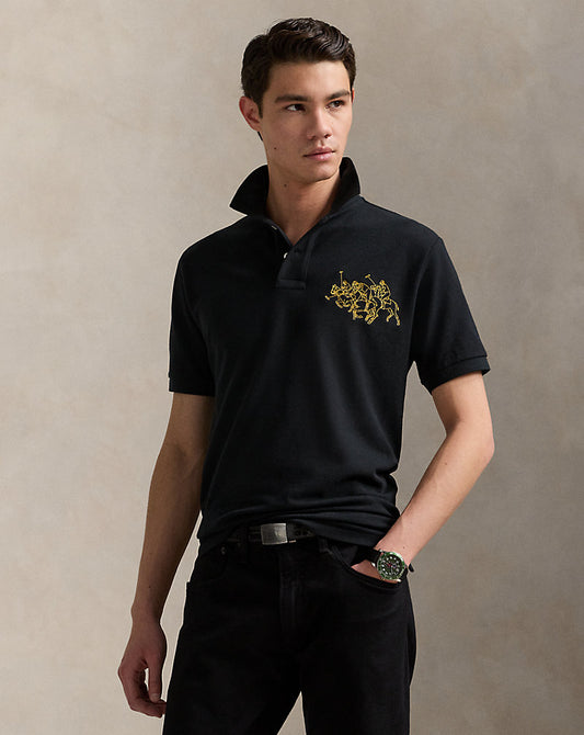Lunar New Year Triple-Pony Polo Shirt Polo Black