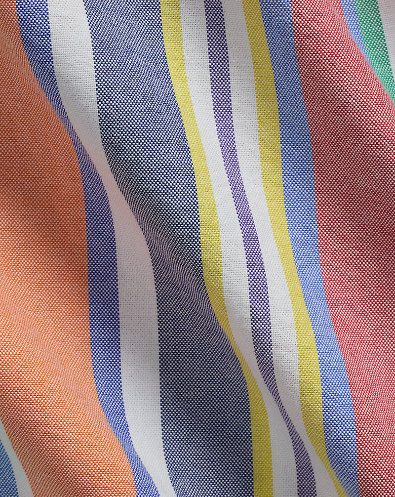 Custom Fit Striped Oxford Shirt Navy/Red Multi