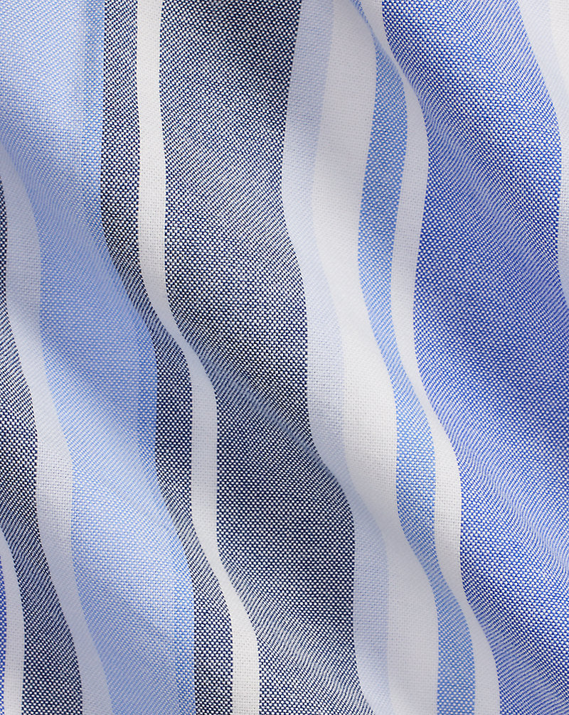 Custom Fit Striped Oxford Shirt Blue Multi