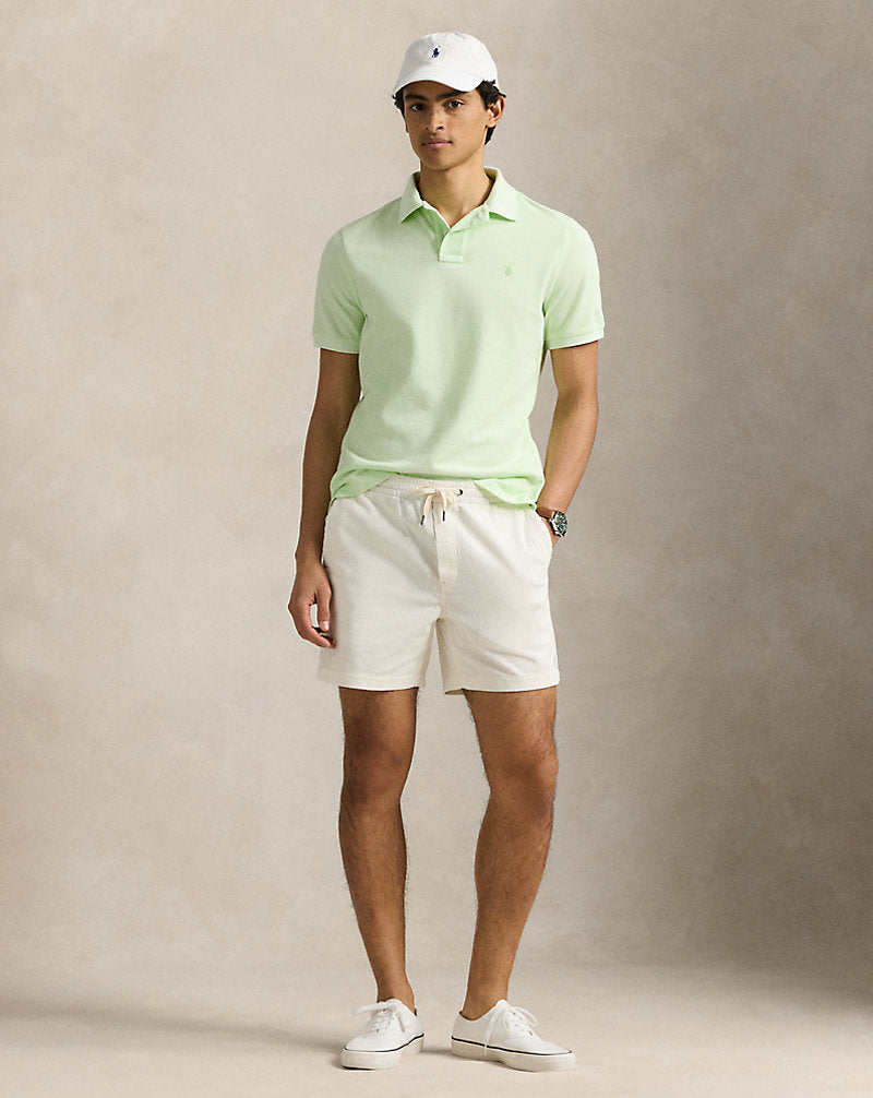 Custom Slim Mineral-Dyed Mesh Polo Shirt Leaf