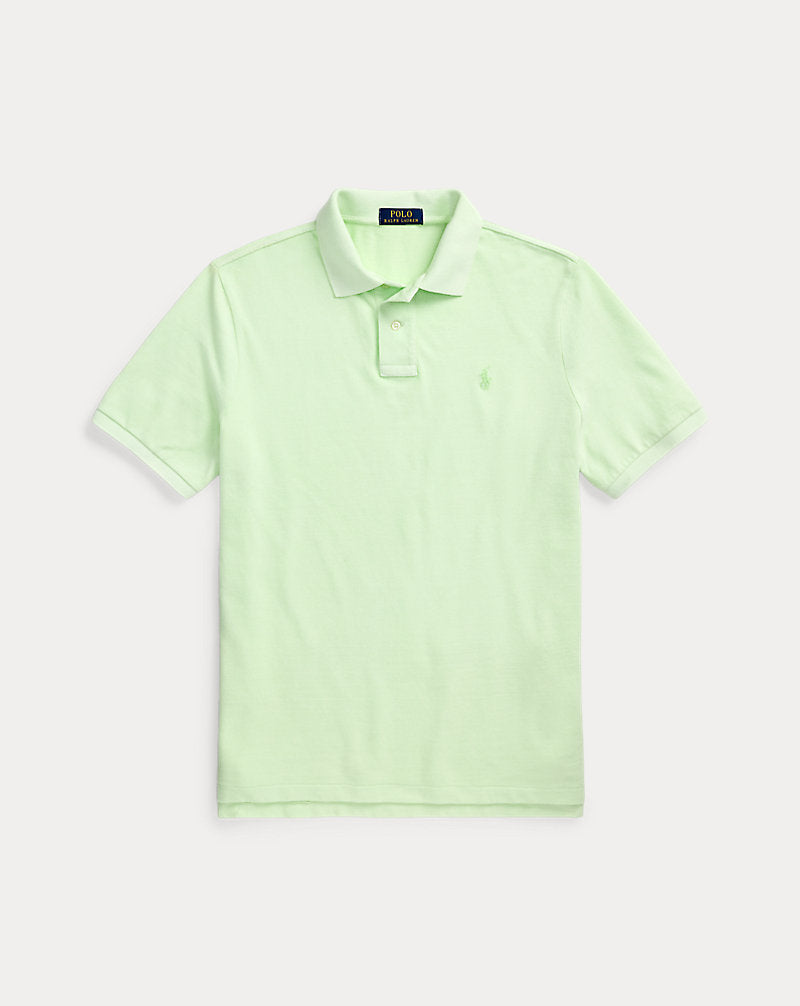 Custom Slim Mineral-Dyed Mesh Polo Shirt Leaf