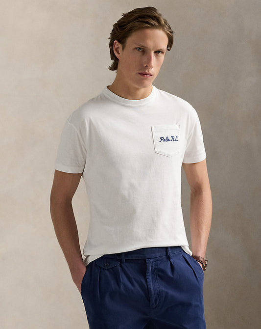 Custom Slim Fit Polo Bear Jersey T-Shirt White Heritage