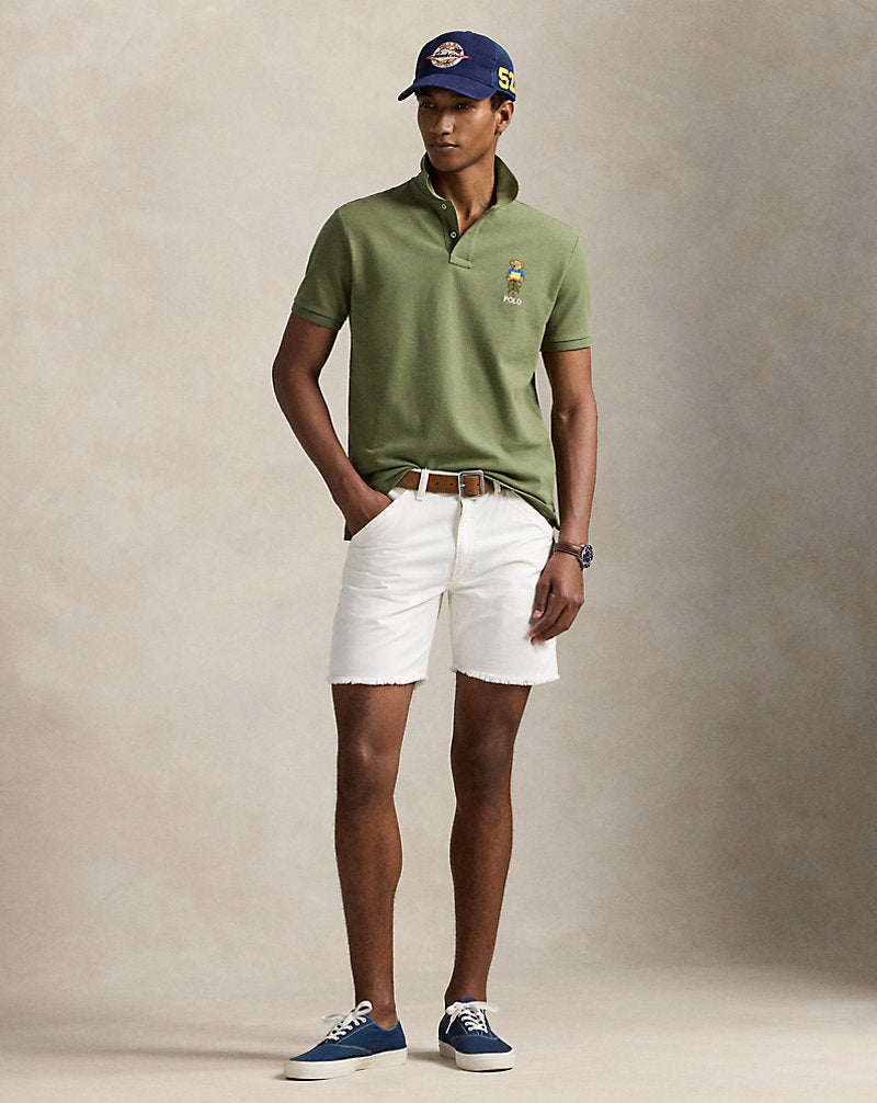 Custom Slim Polo Bear Mesh Polo Shirt Tree Green Beach Shp
