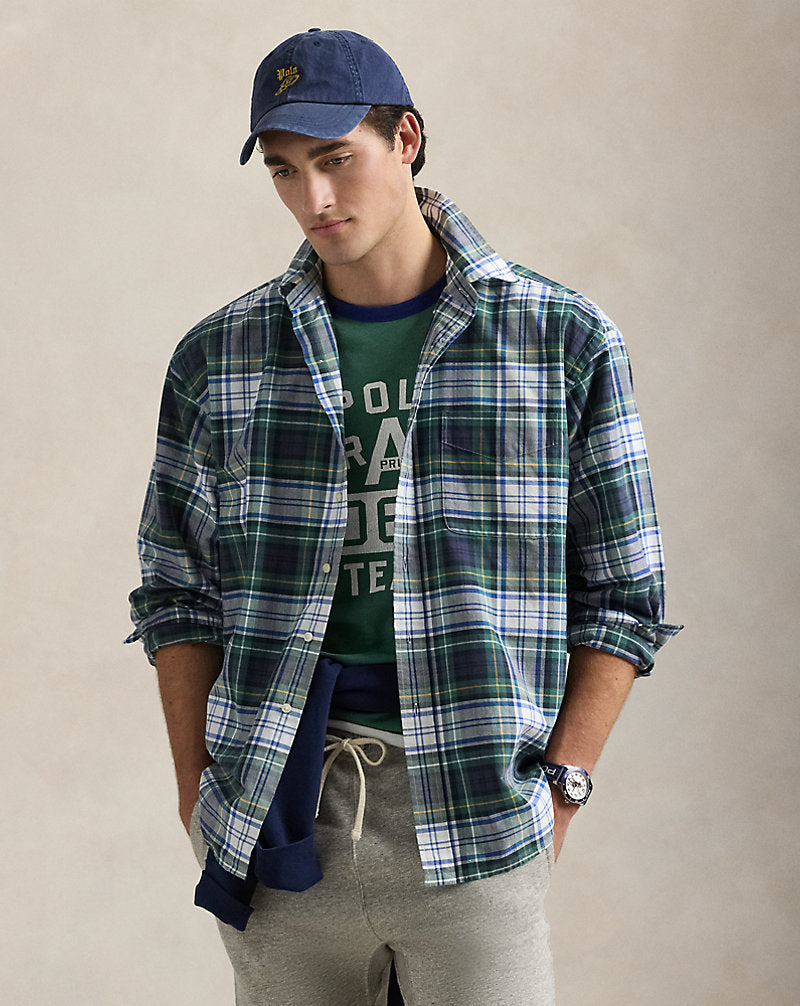 The Plaid Big Shirt White/Green Multi