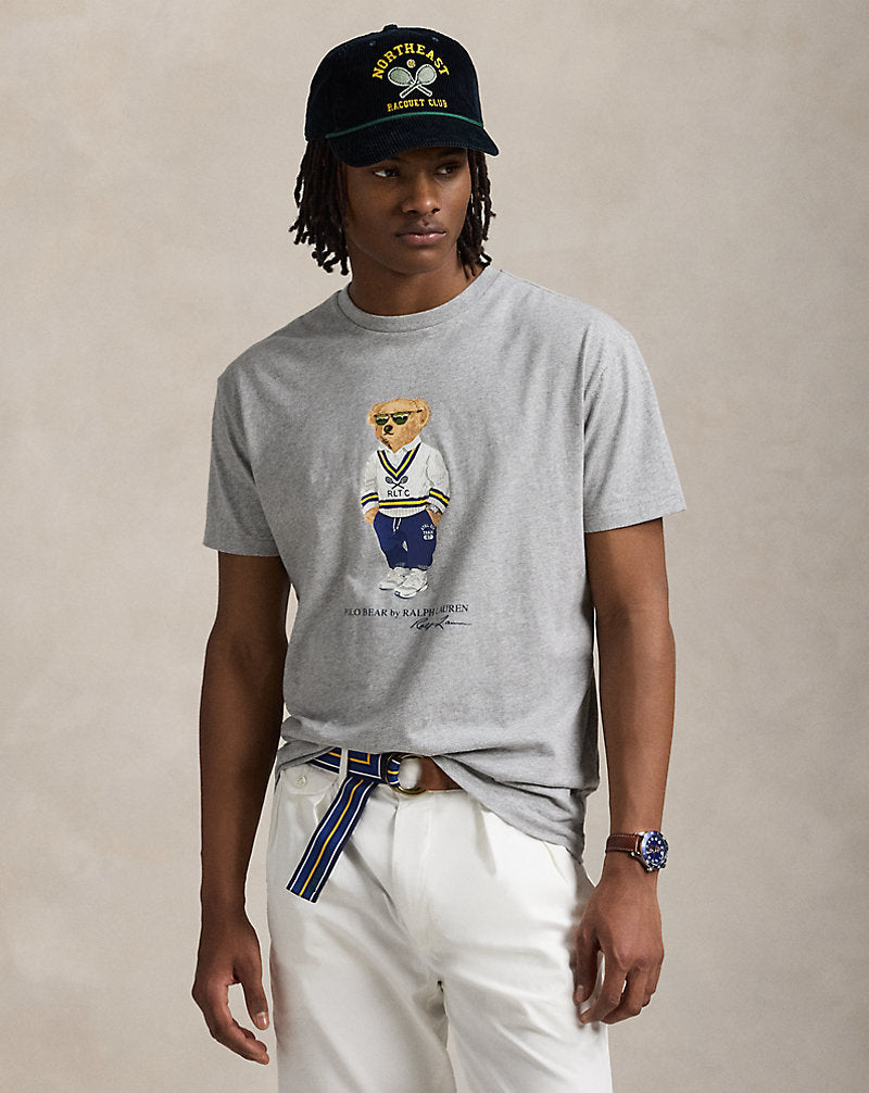 Custom Slim Fit Polo Bear Jersey T-Shirt Heather Heritage Icons