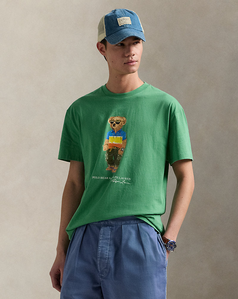 Custom Slim Fit Polo Bear Jersey T-Shirt Raft Green Beach Shp
