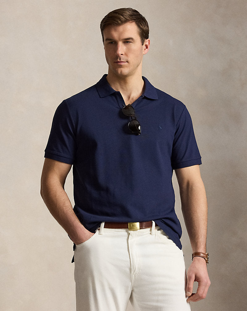 Stretch Mesh Polo Shirt Refined Navy