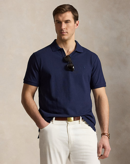 Stretch Mesh Polo Shirt Refined Navy