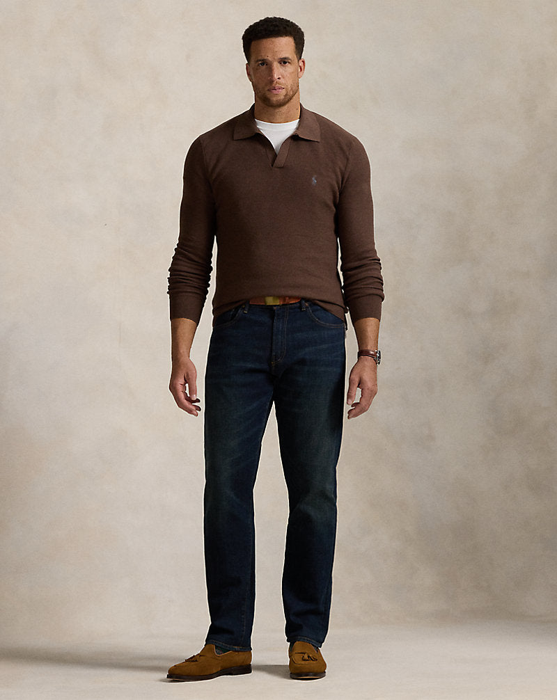Mesh-Knit Cotton Jumper Dark Roast Melange