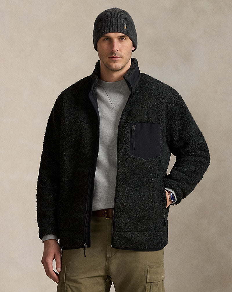 Pile Fleece Hybrid Jacket Black Marl Heather