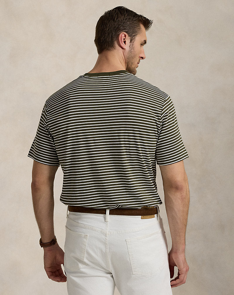 Striped Soft Cotton T-Shirt Armadillo/White