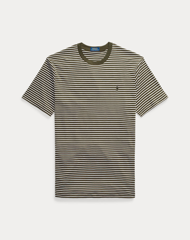 Striped Soft Cotton T-Shirt Armadillo/White