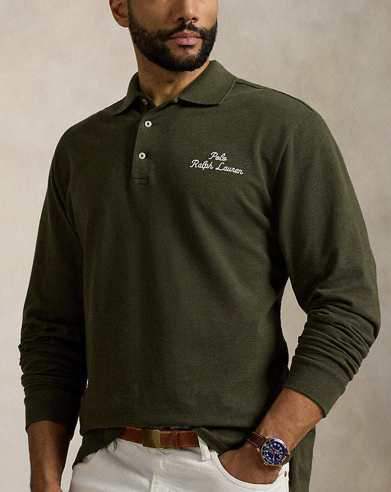 Logo Mesh Polo Shirt Alpine Heather
