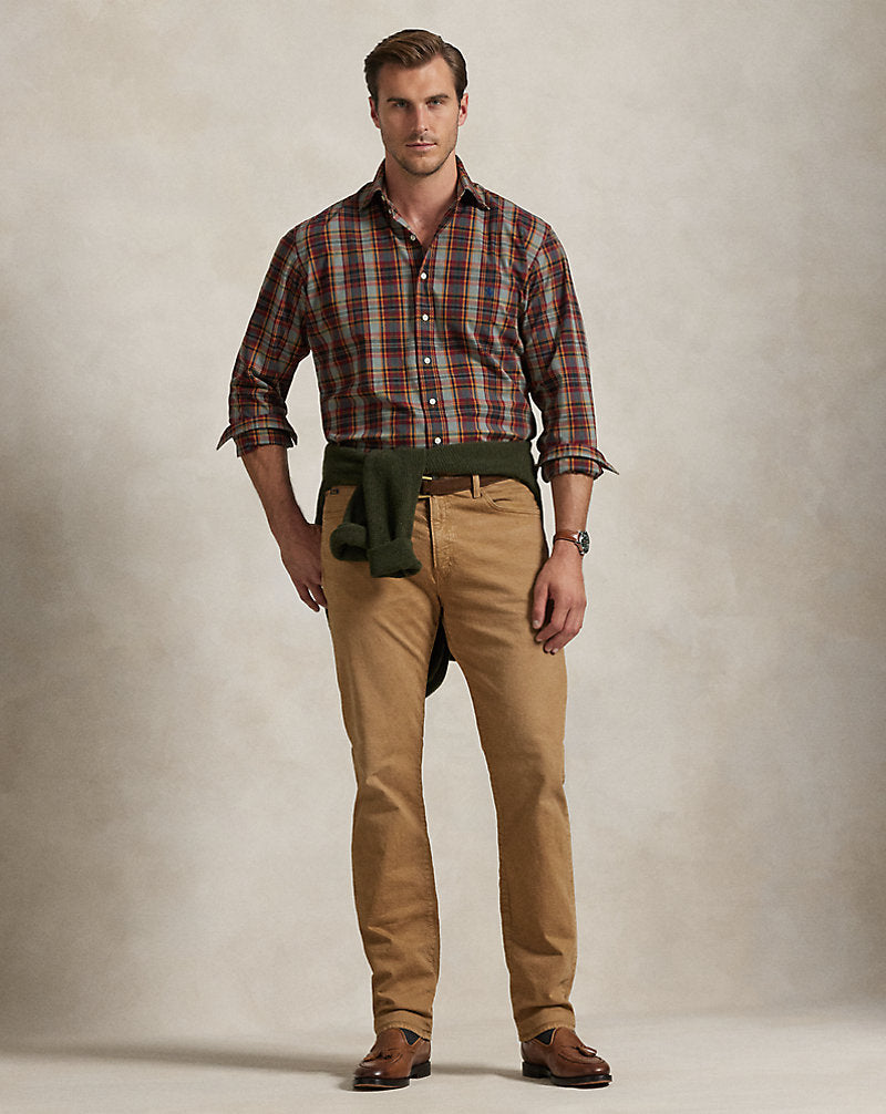 Plaid Performance Shirt Cream Navy Multi