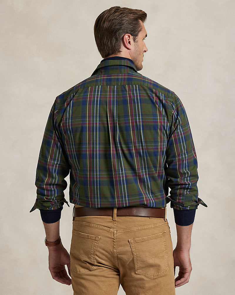 Plaid Performance Shirt Olive Navy Multi