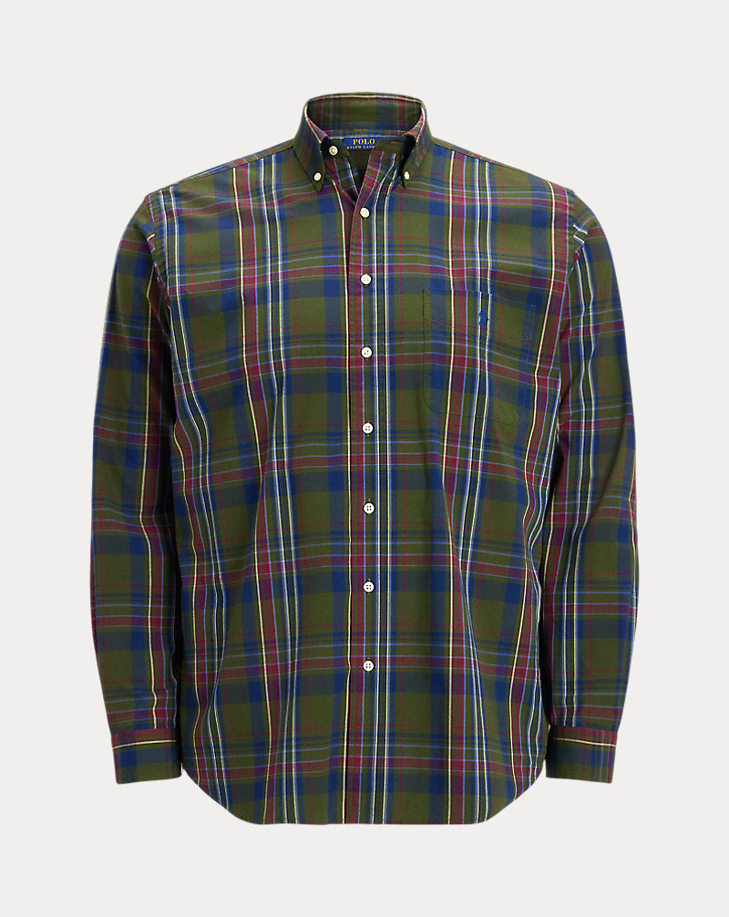 Plaid Performance Shirt Olive Navy Multi