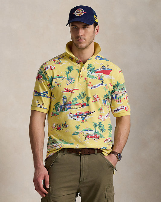 Polo Bear Mesh Polo Shirt Holiday Bear Yellow
