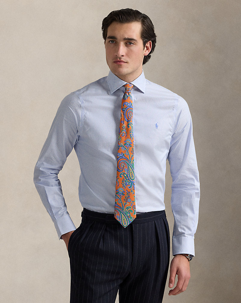 Regent Slim Fit Striped Textured Shirt Light Blue/White