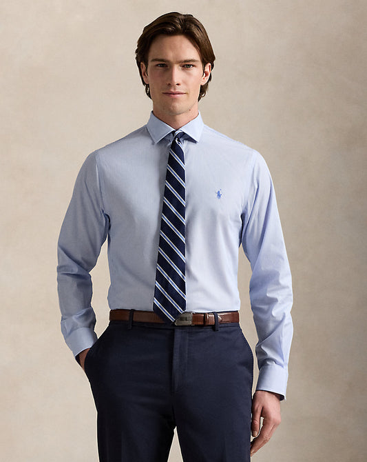 Slim Fit Striped Poplin Shirt Canvas Blue White